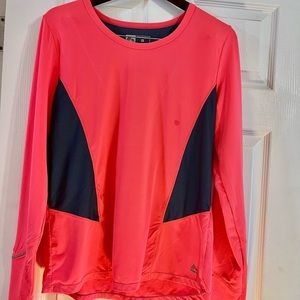 RBX Long sleeve fluorescent coral pink workout exercise top